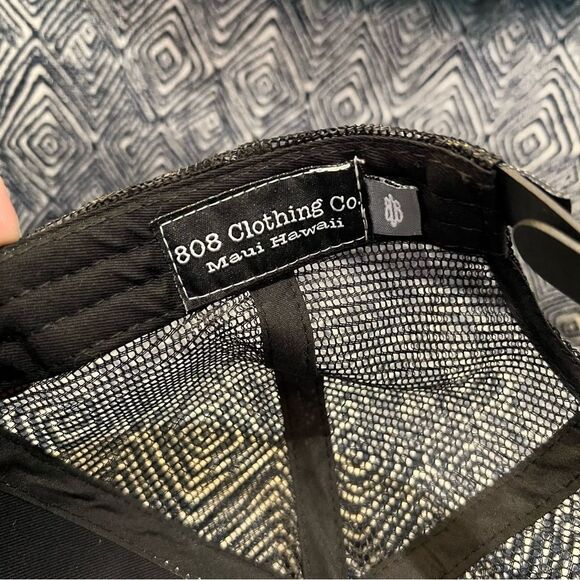 Pineapple Trucker Style Hat Woven Straw/Black SnapBack 808 Clothing Co. Maui - Picture 6 of 8